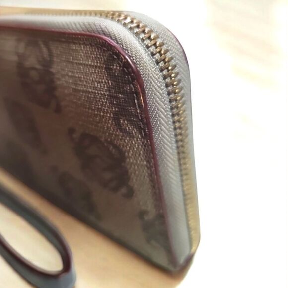 Loewe Monogram Zip Round Long Wallet Gray Marron in EUC with Dustbag Vintage - Picture 3 of 13